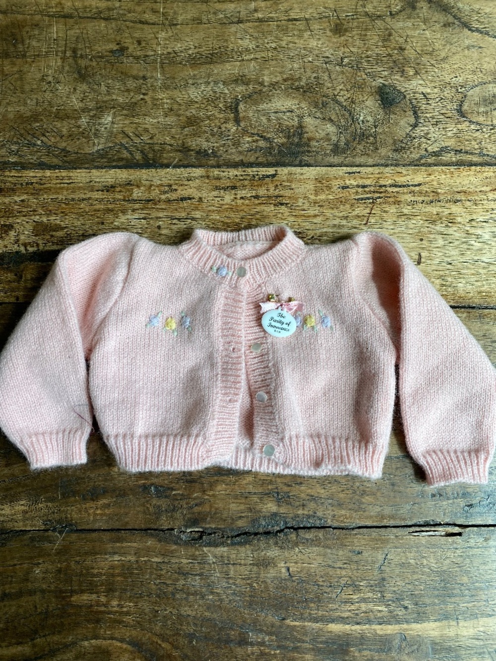Ashton-Drake Bello Bebé "Purity of Innocence" Pink Knit Doll Cardigan